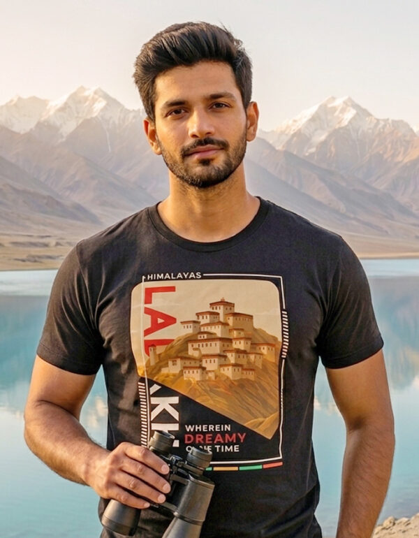 Ladakh Love T-Shirt | Himalayan Road Trip Adventure Tee for Men India | Travlove