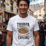 Thupka travel t-shirt for Ladakh bikers and Himalayan food lovers by Travlove India