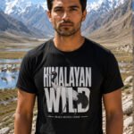 Black Necked Crane t-shirt black Himalayan Wild series Design No2 Travlove India
